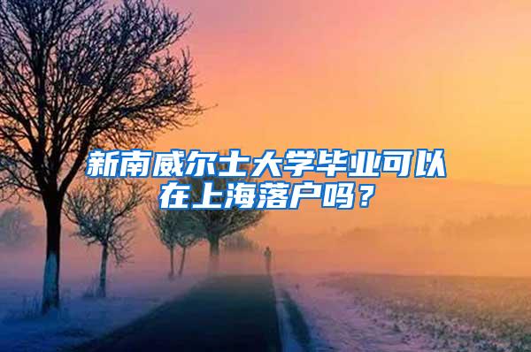 新南威尔士大学毕业可以在上海落户吗？