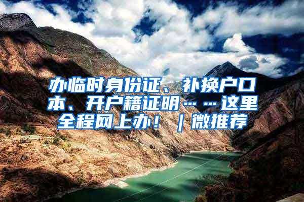 办临时身份证、补换户口本、开户籍证明……这里全程网上办！｜微推荐