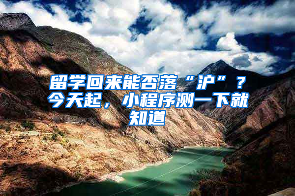 留学回来能否落“沪”？今天起，小程序测一下就知道