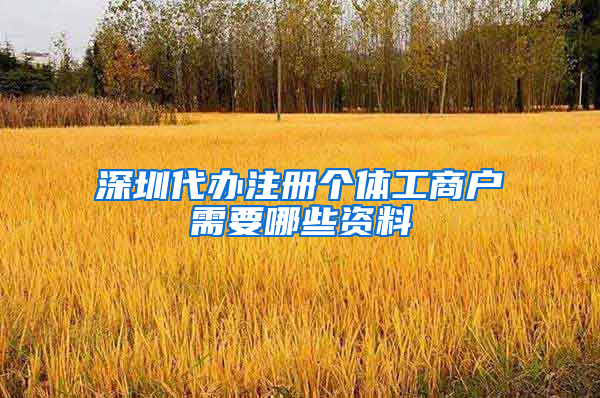 深圳代办注册个体工商户需要哪些资料