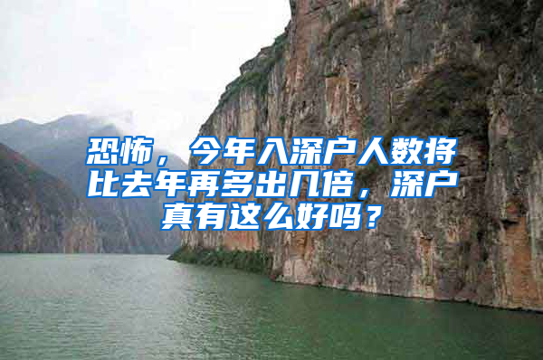 恐怖，今年入深户人数将比去年再多出几倍，深户真有这么好吗？