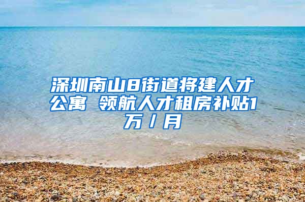 深圳南山8街道将建人才公寓 领航人才租房补贴1万／月