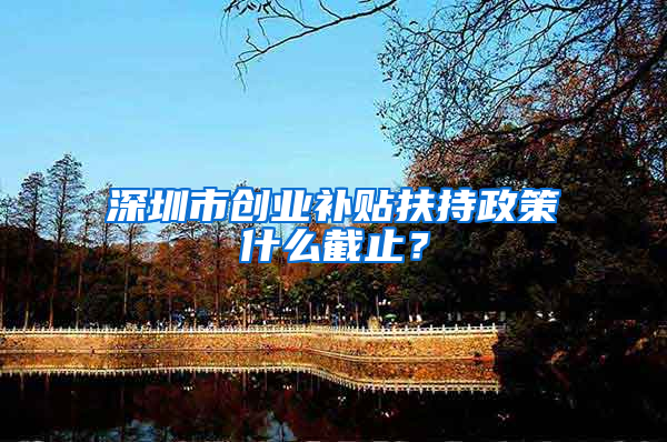 深圳市创业补贴扶持政策什么截止？