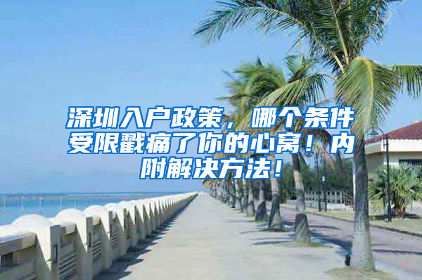 深圳入户政策，哪个条件受限戳痛了你的心窝！内附解决方法！