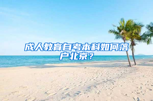 成人教育自考本科如何落户北京？