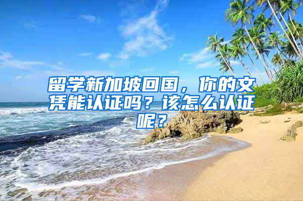 留学新加坡回国，你的文凭能认证吗？该怎么认证呢？