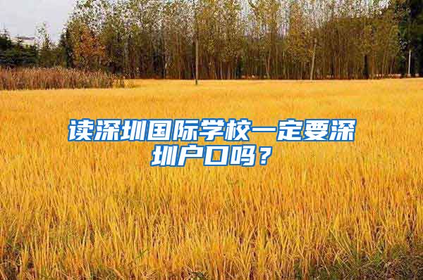 读深圳国际学校一定要深圳户口吗？