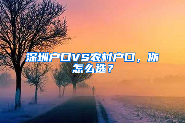 深圳户口VS农村户口，你怎么选？