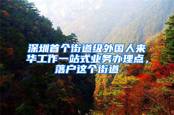 深圳首个街道级外国人来华工作一站式业务办理点，落户这个街道