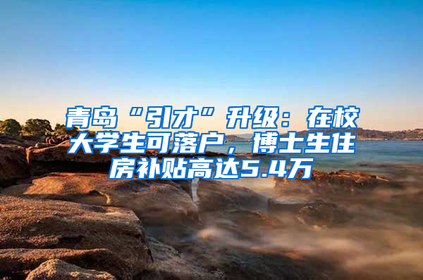 青岛“引才”升级：在校大学生可落户，博士生住房补贴高达5.4万