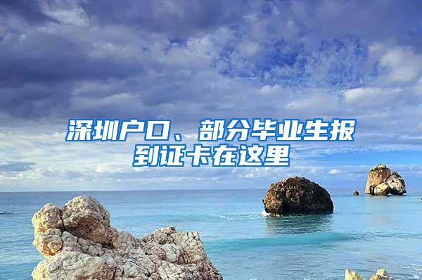 深圳户口、部分毕业生报到证卡在这里