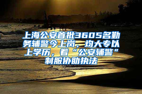 上海公安首批3605名勤务辅警今上岗，均大专以上学历，着“公安辅警”制服协助执法