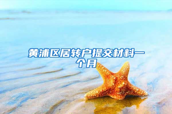 黄浦区居转户提交材料一个月