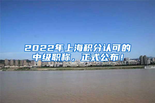 2022年上海积分认可的中级职称，正式公布！