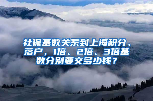 社保基数关系到上海积分、落户，1倍、2倍、3倍基数分别要交多少钱？