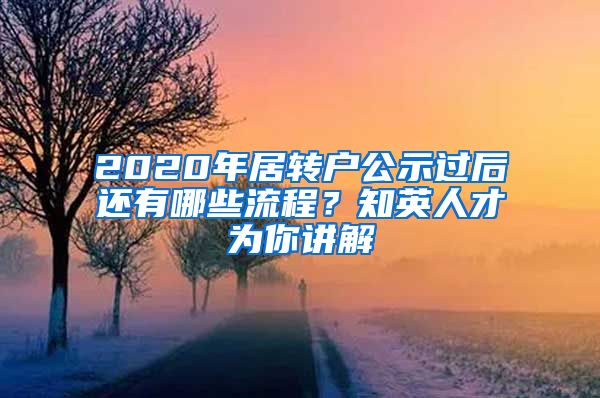 2020年居转户公示过后还有哪些流程？知英人才为你讲解