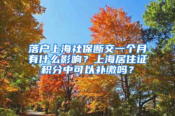 落户上海社保断交一个月有什么影响？上海居住证积分中可以补缴吗？