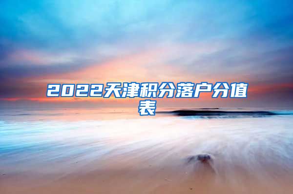 2022天津积分落户分值表