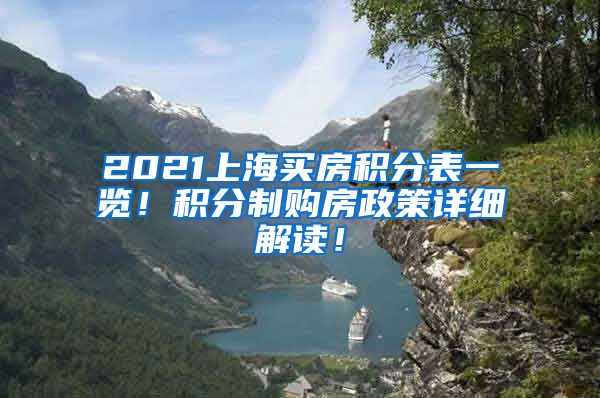 2021上海买房积分表一览！积分制购房政策详细解读！