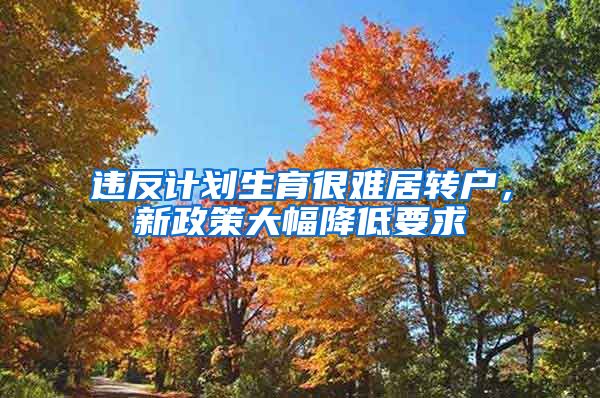 违反计划生育很难居转户，新政策大幅降低要求