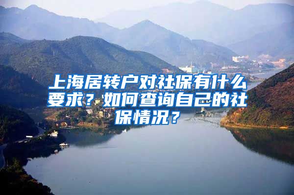 上海居转户对社保有什么要求？如何查询自己的社保情况？