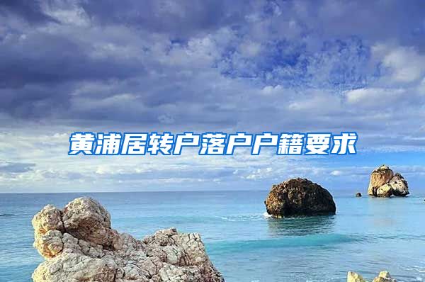 黄浦居转户落户户籍要求