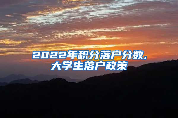 2022年积分落户分数,大学生落户政策