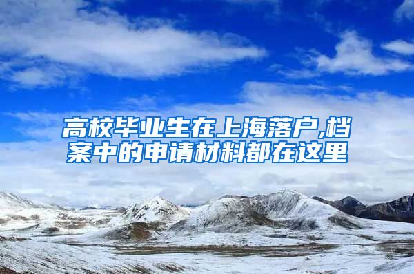 高校毕业生在上海落户,档案中的申请材料都在这里