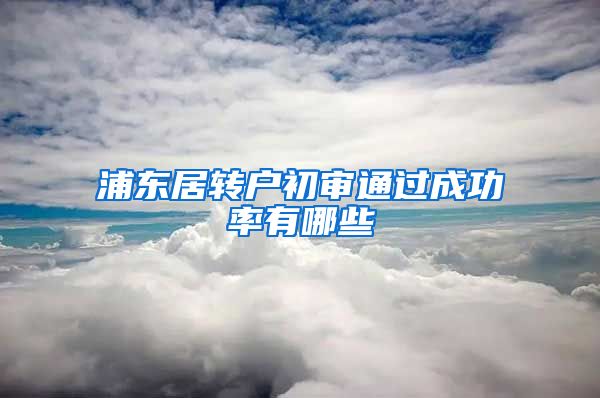 浦东居转户初审通过成功率有哪些