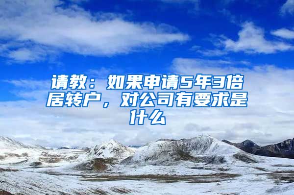 请教：如果申请5年3倍居转户，对公司有要求是什么