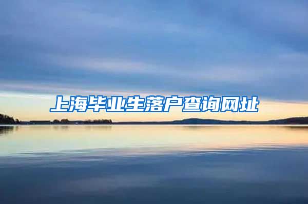 上海毕业生落户查询网址