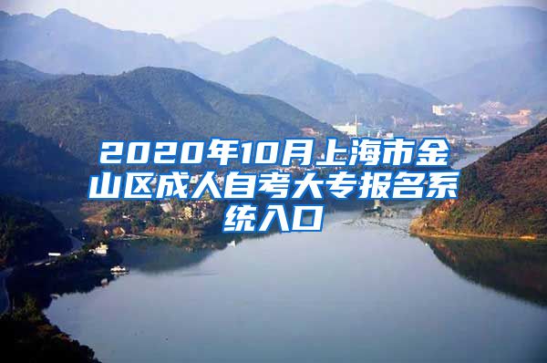 2020年10月上海市金山区成人自考大专报名系统入口