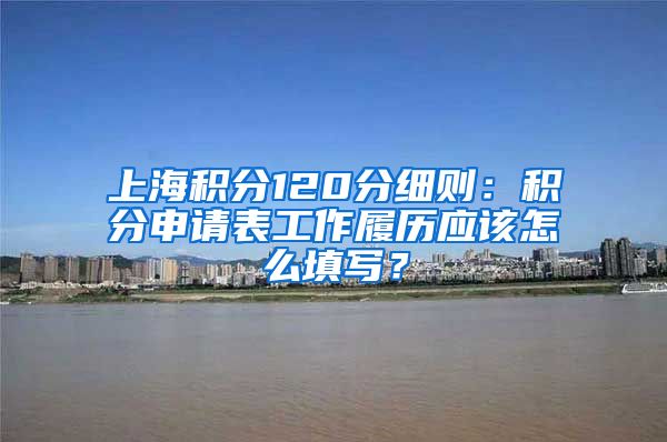 上海积分120分细则：积分申请表工作履历应该怎么填写？