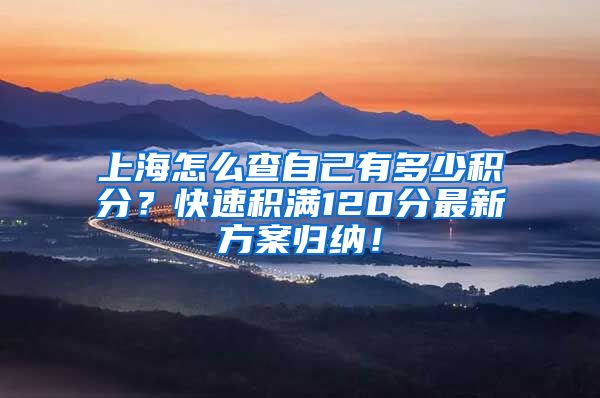 上海怎么查自己有多少积分？快速积满120分最新方案归纳！