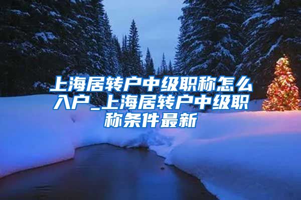 上海居转户中级职称怎么入户_上海居转户中级职称条件最新