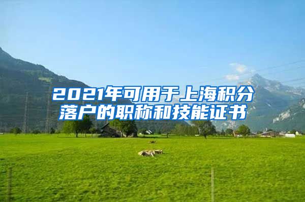 2021年可用于上海积分落户的职称和技能证书