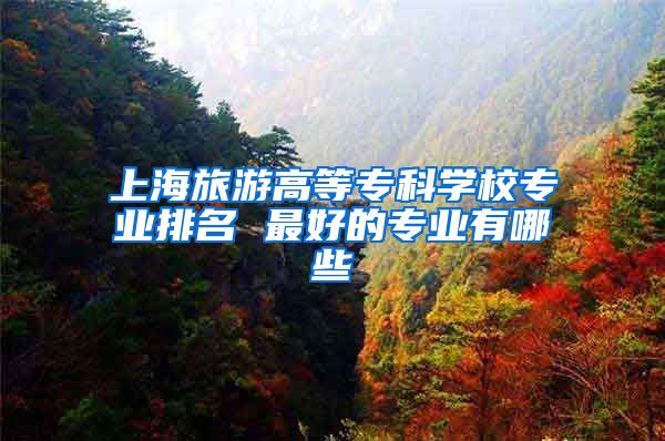 上海旅游高等专科学校专业排名 最好的专业有哪些