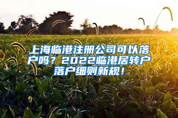 上海临港注册公司可以落户吗？2022临港居转户落户细则新规！