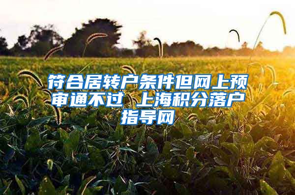 符合居转户条件但网上预审通不过 上海积分落户指导网