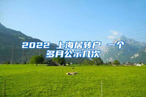 2022 上海居转户 一个多月公示几次