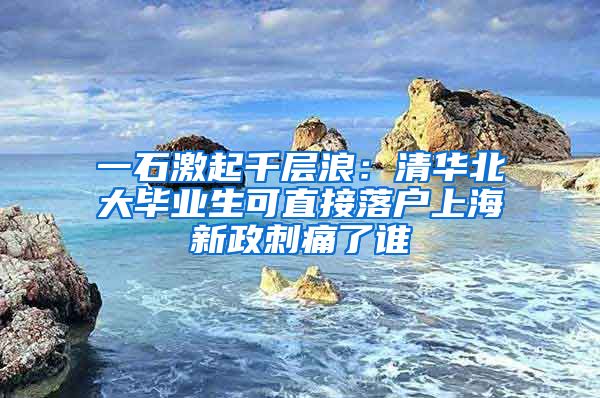 一石激起千层浪：清华北大毕业生可直接落户上海新政刺痛了谁