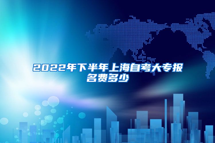 2022年下半年上海自考大专报名费多少