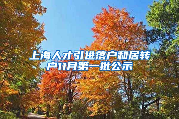 上海人才引进落户和居转户11月第一批公示