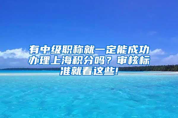 有中级职称就一定能成功办理上海积分吗？审核标准就看这些!