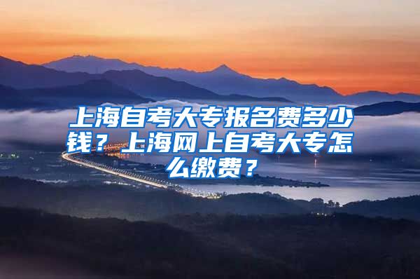 上海自考大专报名费多少钱？上海网上自考大专怎么缴费？