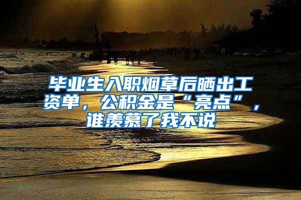 毕业生入职烟草后晒出工资单，公积金是“亮点”，谁羡慕了我不说