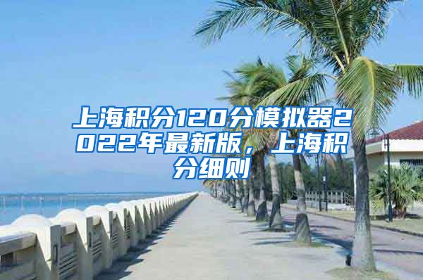 上海积分120分模拟器2022年最新版，上海积分细则