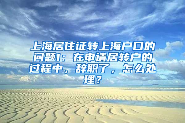 上海居住证转上海户口的问题1：在申请居转户的过程中，辞职了，怎么处理？
