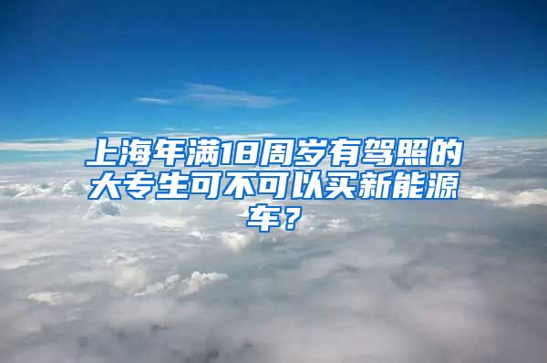 上海年满18周岁有驾照的大专生可不可以买新能源车？