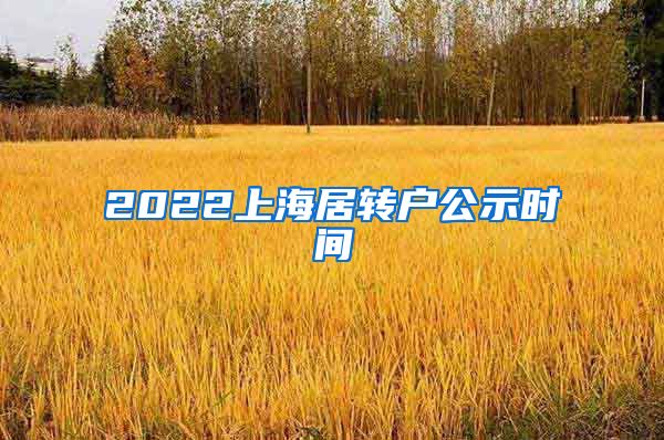 2022上海居转户公示时间